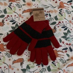 NWT Classic Fashion OS Black Striped Gloves